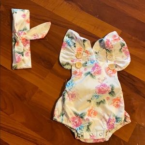 3 month Floral Romper
